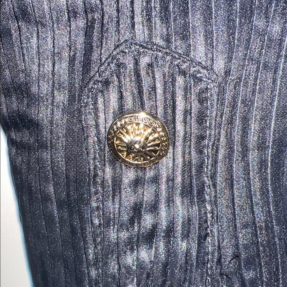 Vintage, New WOT Versace Black Quilted Zip-Front Moto Jacket with Gold Hardware - Picture 5 of 16